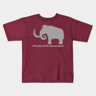 I Woolly LOVE Mammoths Front Design Light Kids T-Shirt